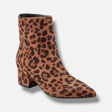 Marc Fisher Women's Brown Printed Gismo Block-Heel Dress Booties Shoes Size 9M