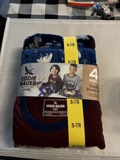 Eddie Bauer Boys Youth 4-Piece Pajama Set Small Size 7-8 New