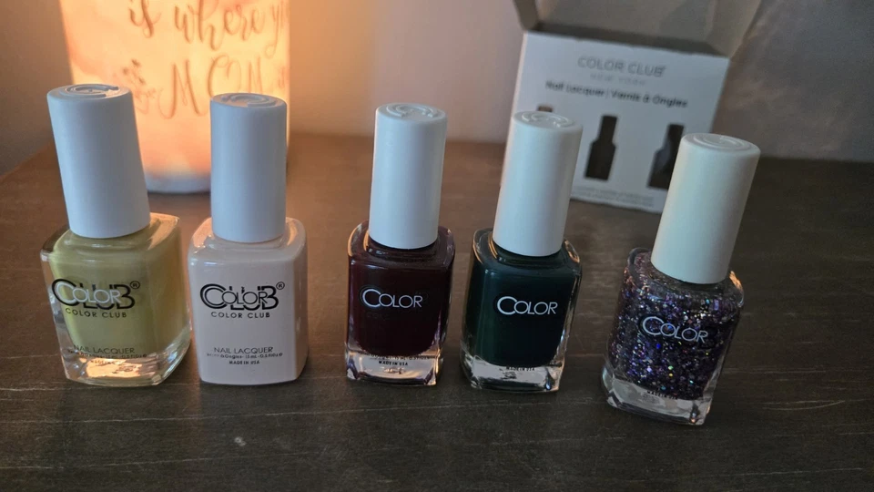 Lote de 5 esmaltes de uñas Color Club tamaño completo 15 ml • tonos mixtos brillo crema oscuro Foto 3 de 3