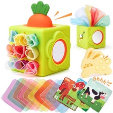 hahaland Baby Tissue Box Toy - Silicone Baby Toys 6-12 Months Montessori Toys fo