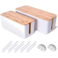 Stylish Cord Management Boxes - White