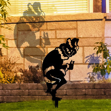 Outdoor Christmas Grinch Yard Sign Decorations Christmas Black Metal Yard Decor