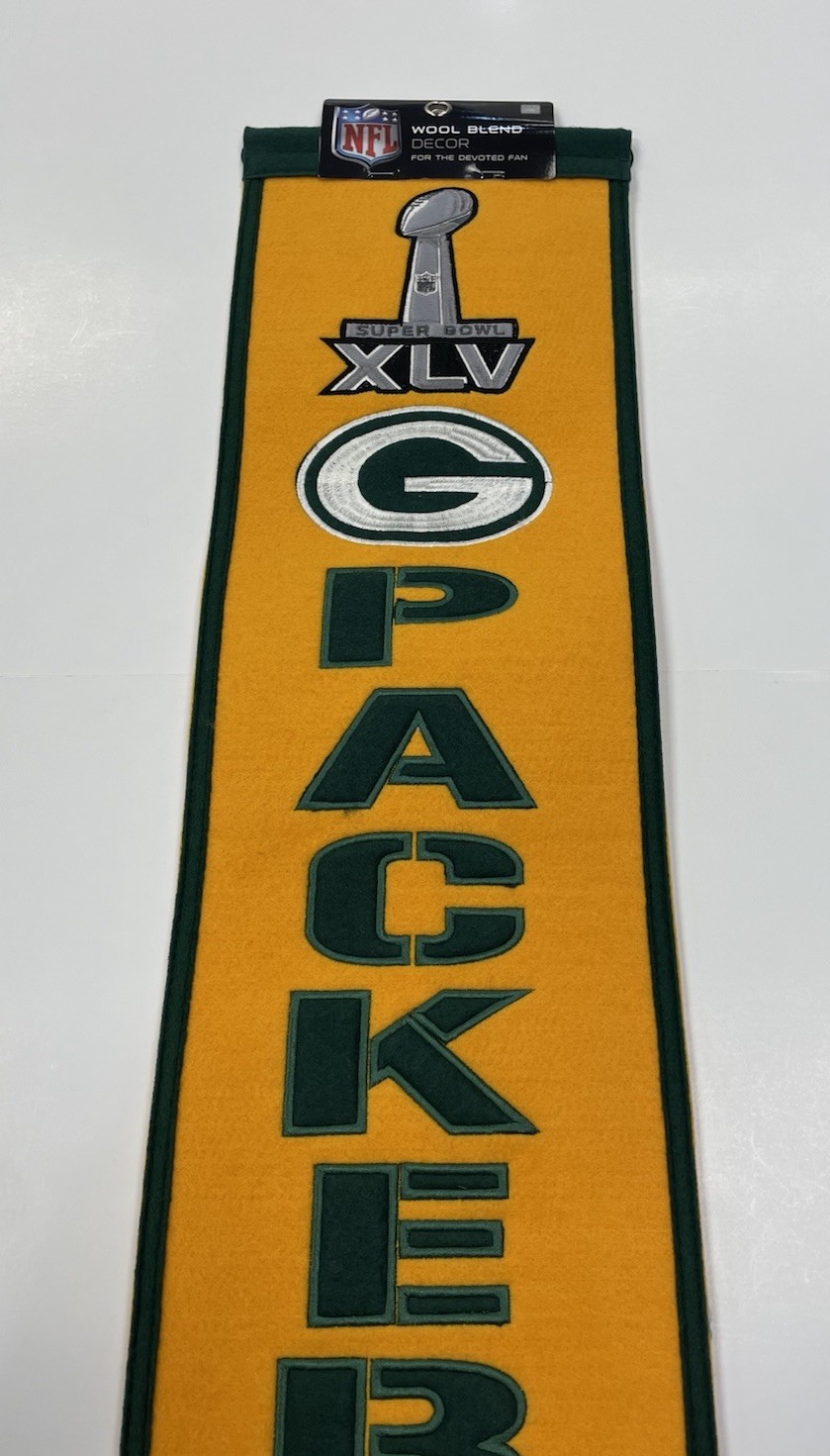 Green Bay Packers NFL Super Bowl XLV Winning Streak Embroidered Heritage Banner