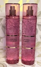 Bath & Body Works (2) COVERED IN ROSES Fine Fragrance Body Mist Spray 8oz NEW