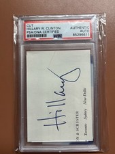Hillary Rodham Clinton Secretary of State Signed Auto Cut PSA Slabbed