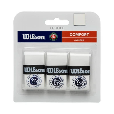Wilson Pro Overgrip Roland Garros 3er Pack Tennisovergrip weiß - Bild 1 von 3