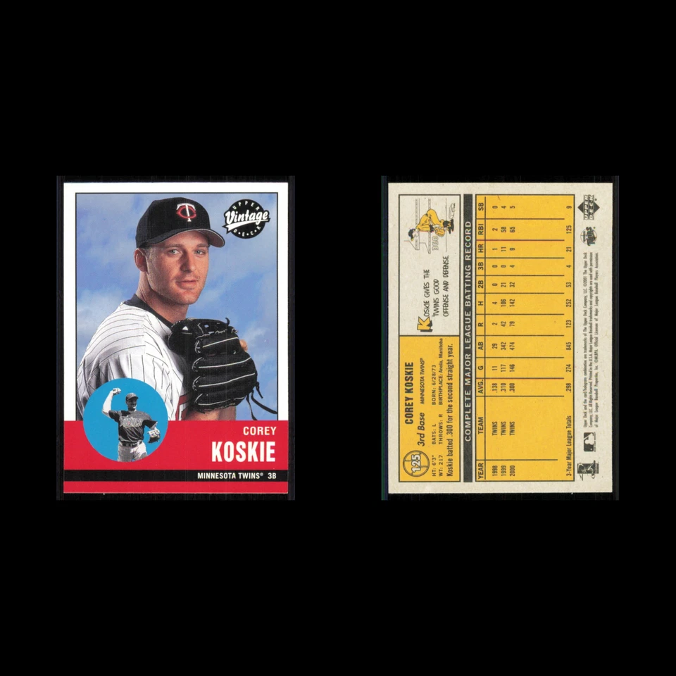 Corey Koskie #125 2001 Upper Deck Vintage Minnesota Twins Baseball Card MLB NM - Image 3 of 3
