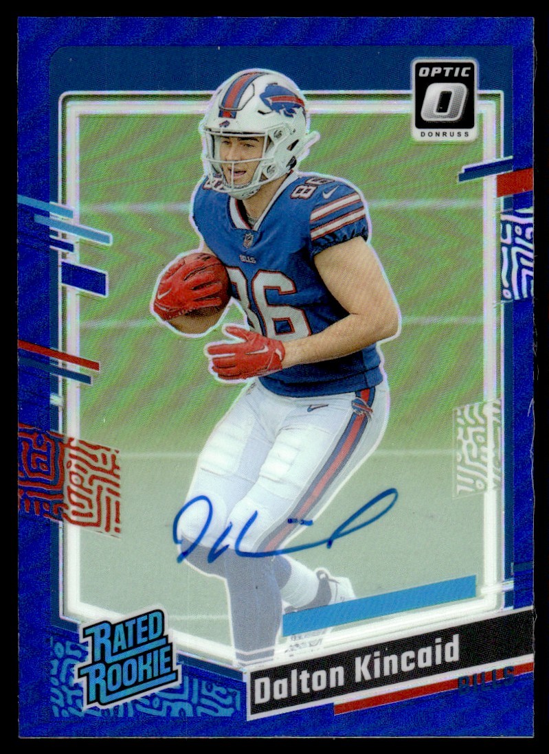 2023 Donruss Optic Blue Holo Dalton Kincaid Rookie Auto 47/99 Buffalo Bills #211