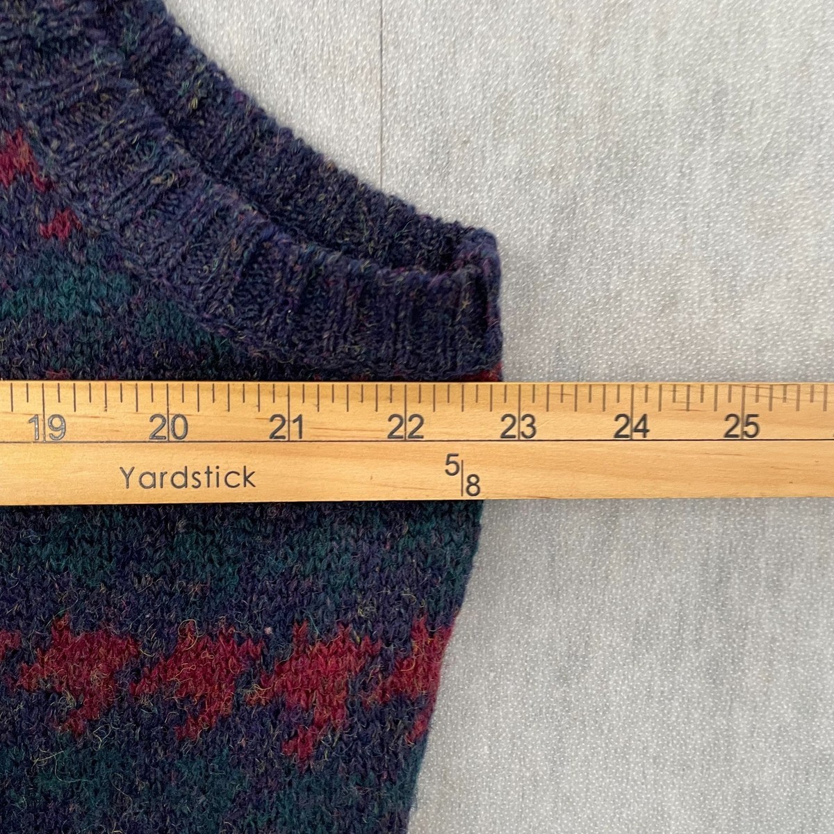 VINTAGE Scotland Shetland Wool Sweater Vest Adult Large Blue Red Nordstrom Mens View 6