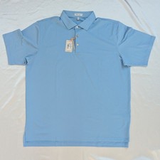 Peter Millar Men's Cottage Blue Solid Performance Polo Shirt XXL