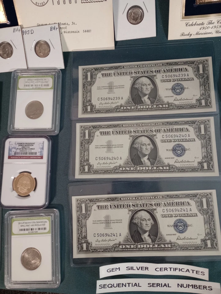 Huge Coin & Currency Lot .Gold, Platinum,Silver,Barber, Errors,OBW, Seated - Image 3 of 4