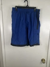 Scandia Woods Casual Short Men's Blue Nylon Cargo Pockets Elastic Waist XL