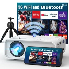 5G WiFi Mini LED Bluetooth Projector 1080P FHD Video Movie Home Theater Cinema