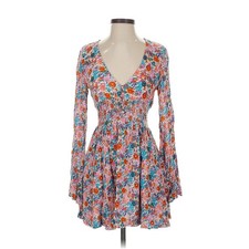 URBAN OUTFITTERS Womens Midi dress floral Pink blue brown size Small Cottagecore