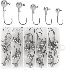 38pcs/6 Sizes Jig Heads Fishing Hooks Kit Sharp Small Jig Heads Hooks for Soft