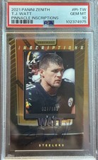 2024 Zenith TJ Watt Pinnacle Inscriptions On Card Auto STEELERS PSA 10 LOW POP !