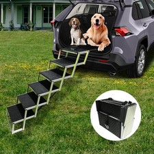PENSUN Dog Ramps for Small  Big Dogs Portable Folding Pet Stairs 6 Steps
