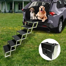 PENSUN Dog Ramps for Small & Big Dogs Portable Folding Pet Stairs 6 Steps
