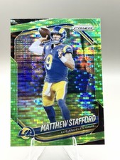 2025 Panini Prizm #21 Matthew Stafford Green Pulsar