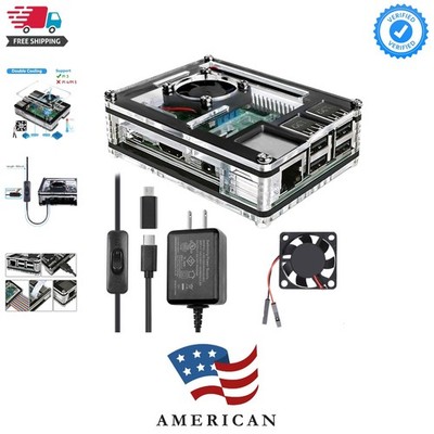 Case for Raspberry Pi 3 with Fan Cooling Pi 3B Case with 3 Pcs Heat-Sinks 5V ...