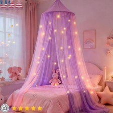 Princess Bed Canopy Kids Room Dreamy Glow in Dark Decoration Easy Assembly New