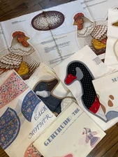 YOU CHOOSE!   Fabric PANELS Cow Goose Animals, Cut & Sew  Uncut Vintage calico