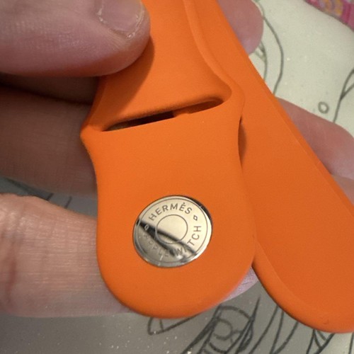 Hermès Orange Silicone Sport Band for Apple Watch 38-42mm Series 10+ - Photo 9 sur 9