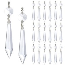20 Pcs Suncatcher Crystal Icicle Prisms with Glass Bead Chandelier Lamp DIY