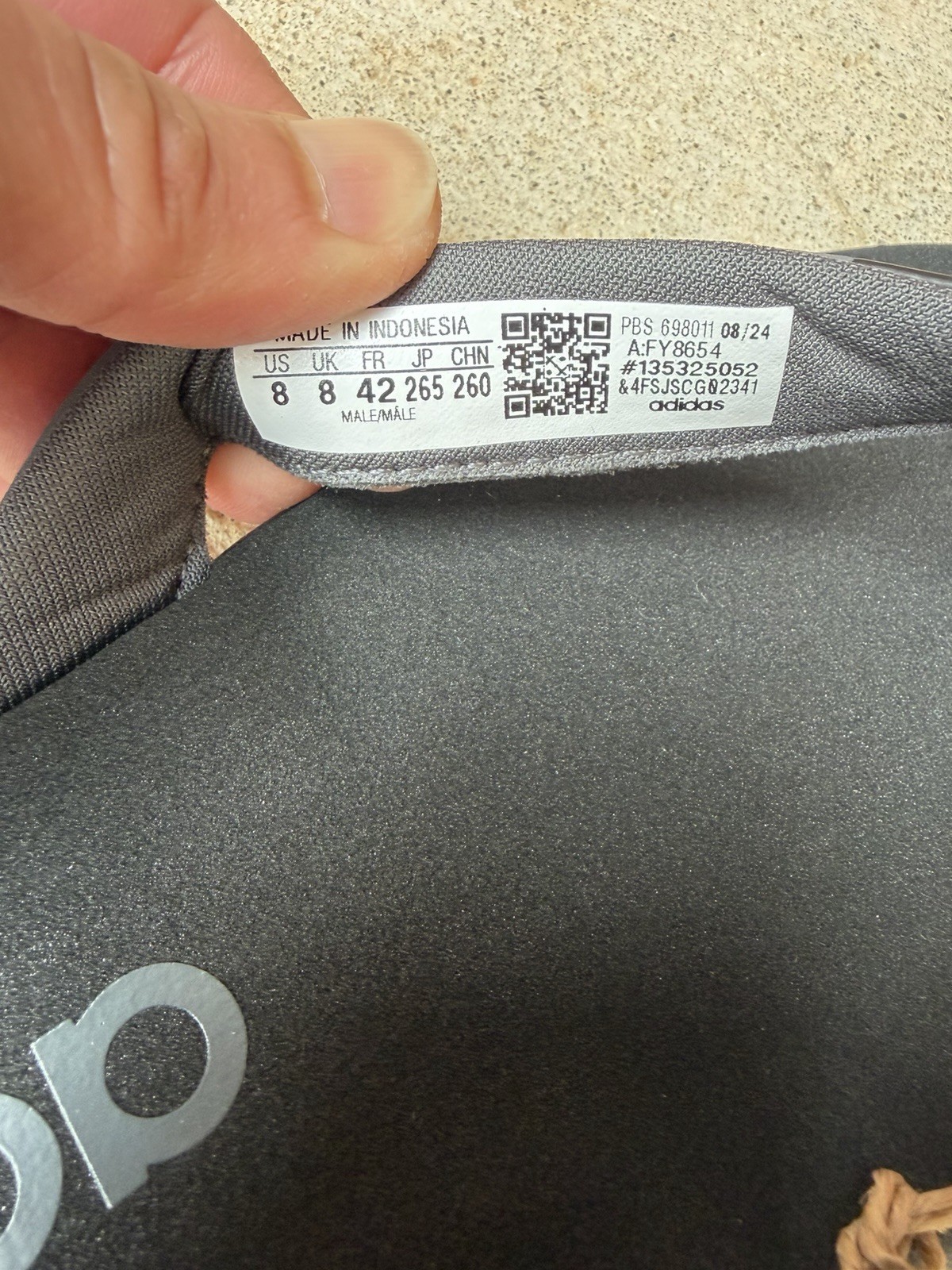 Adidas Comfort Flip Flop Black Grey Men's Size 8 / Women’s 9 Brand New Authentic thumbnail 9