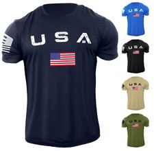 New Men's USA Flag T Shirt American Patriotic