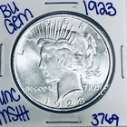 1923 BU UNCIRCULATED SILVER PEACE DOLLAR AUTHENTIC U.S. MINT FREE SHIPPING 3769