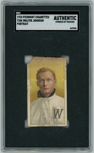 1910 T206 Walter Johnson Portrait – Piedmont Cigarettes – SGC AUTHENTIC