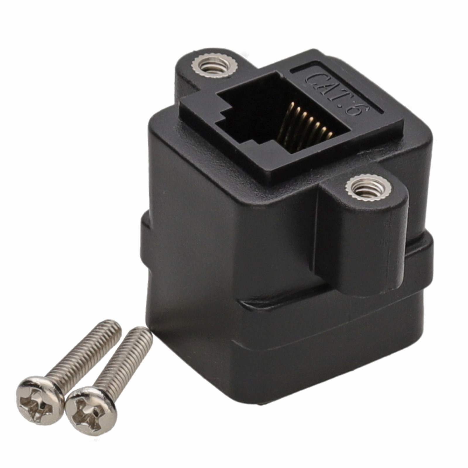 RJ45 Panel Mount Cat6/Cat6 Gigabit Ethernet Cable Sockets Coupler Adapter Black