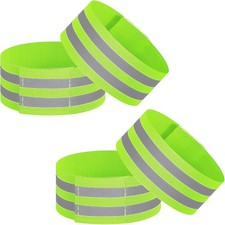 4 Pack of High Visibility Reflective Bands Wristbands for Cycling Running Arm...