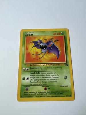 Pokemon Zubat Card 40 HP Basic Supersonic Leech Life 57/62