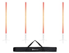 Rockville 4x ROCK SABER Recahrgeable DJ/Stage Pixel Tube Lights/Wireless DMX Bag