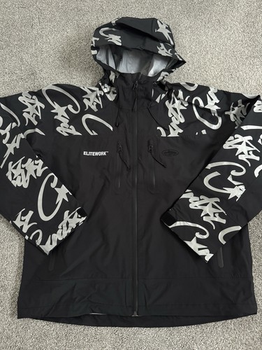 Chaqueta Corteiz RTW Elite Impermeable Soft Shell Negra Pequeña