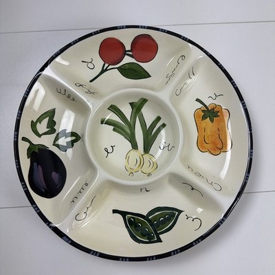 Große Servierplatte mediterraner Stil vier Abschnitte 