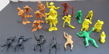 Cowboys and Indians Plastic Figures Pioneer Farmer Misc. Brands Colors and Sizes