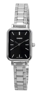 Casio Analog Edelstahl Schwarzes Zifferblatt Quarz LTP-V009D-1E Damenuhr