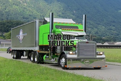 LKW Foto Peterbilt 379 Kofferauflieger grün American Truck Promotion #j7kk