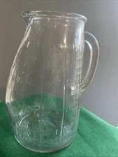 Vintage 1 Quart Glasco Potbelly Pitcher - Embossed Measurements