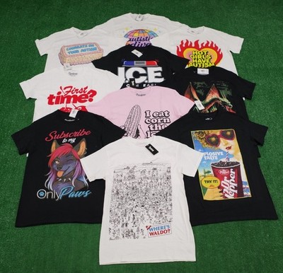 Lot of 10 NEW T Shirts Goth Emo Meme Novelty Cyber Mall Size Small Hot Topic