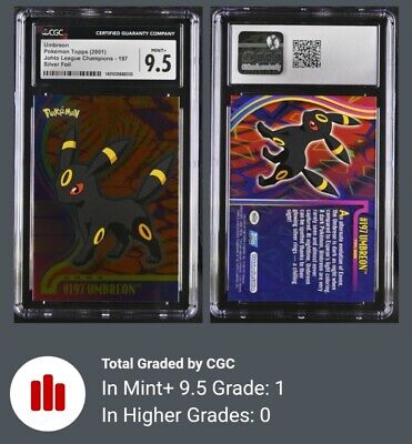 Pop 1 None Higher* CGC 9.5 Umbreon 197 Pokemon Topps Johto Pop 1 None Higher* CGC 9.5 Umbreon 197 Pokemon Topps Johto