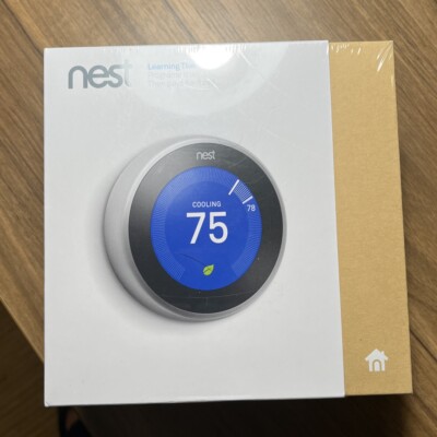 Google Nest T3007ES Wi-Fi Learning Thermostat Stainless Steel NIB Retail $209