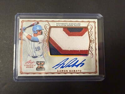 2020 Leaf Trinity 3 Color Patch Aaron Sabato Bronze Foil Auto RC Twins