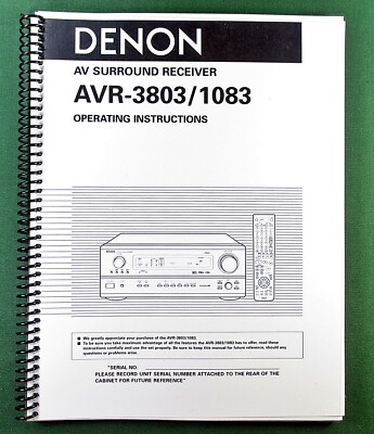 Denon AVR-3803 Instruction Manual: 84 Pages & Protective Covers!