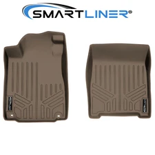 SMARTLINER All Weather Custom Fit Floor Mats Liner for?CRV / CR-V Front Set Tan