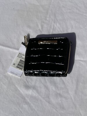 NWT Rare BRAHMIN Mini Suri Wallet Black Embossed Leather