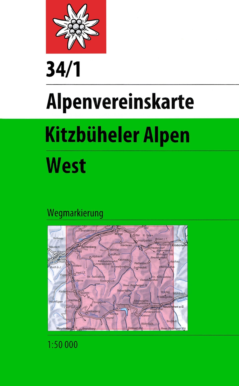 Thumbnail - Dav Alpenvereinskarte 34/1 Kitzbüheler Alpen West 1 : 50 000